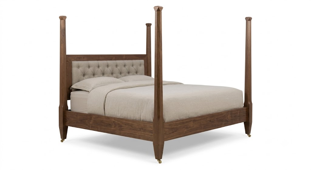 Walnut Four-Poster Bed