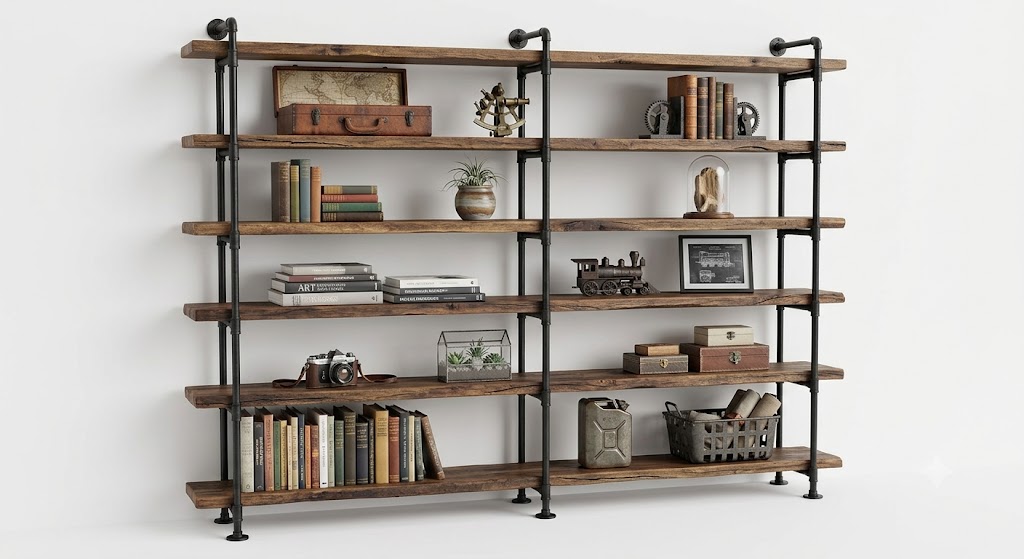 Industrial Pipe Bookshelf