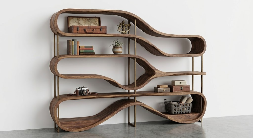 Curved Modern Bookcase